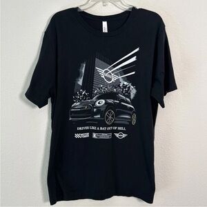 Mini Cooper Drives Like A Bat Out Of Hell Black Bella Canvas T-Shirt Men’s XL